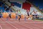 Niall Flannery (Newham) on his way to victory in 400 metres hurdles, 2014 Sainsbury's British Championships. Photo: David T. Hewitson/Sports for All Pics